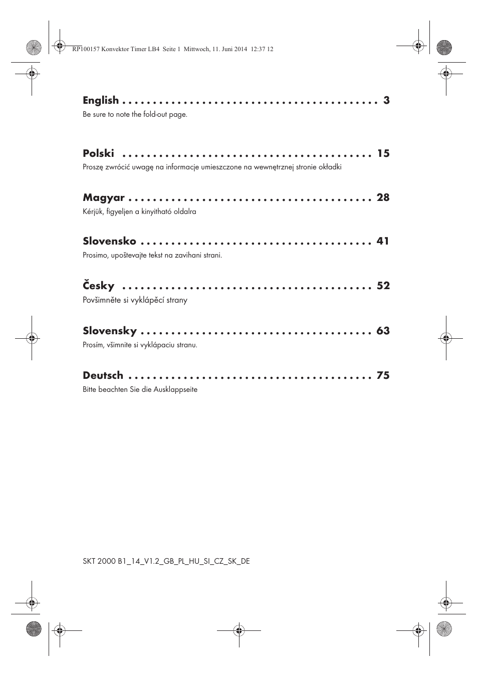 English, Polski, Magyar | Slovensko, Česky, Slovensky, Deutsch | Silvercrest SKT 2000 B1 User Manual | Page 2 / 90