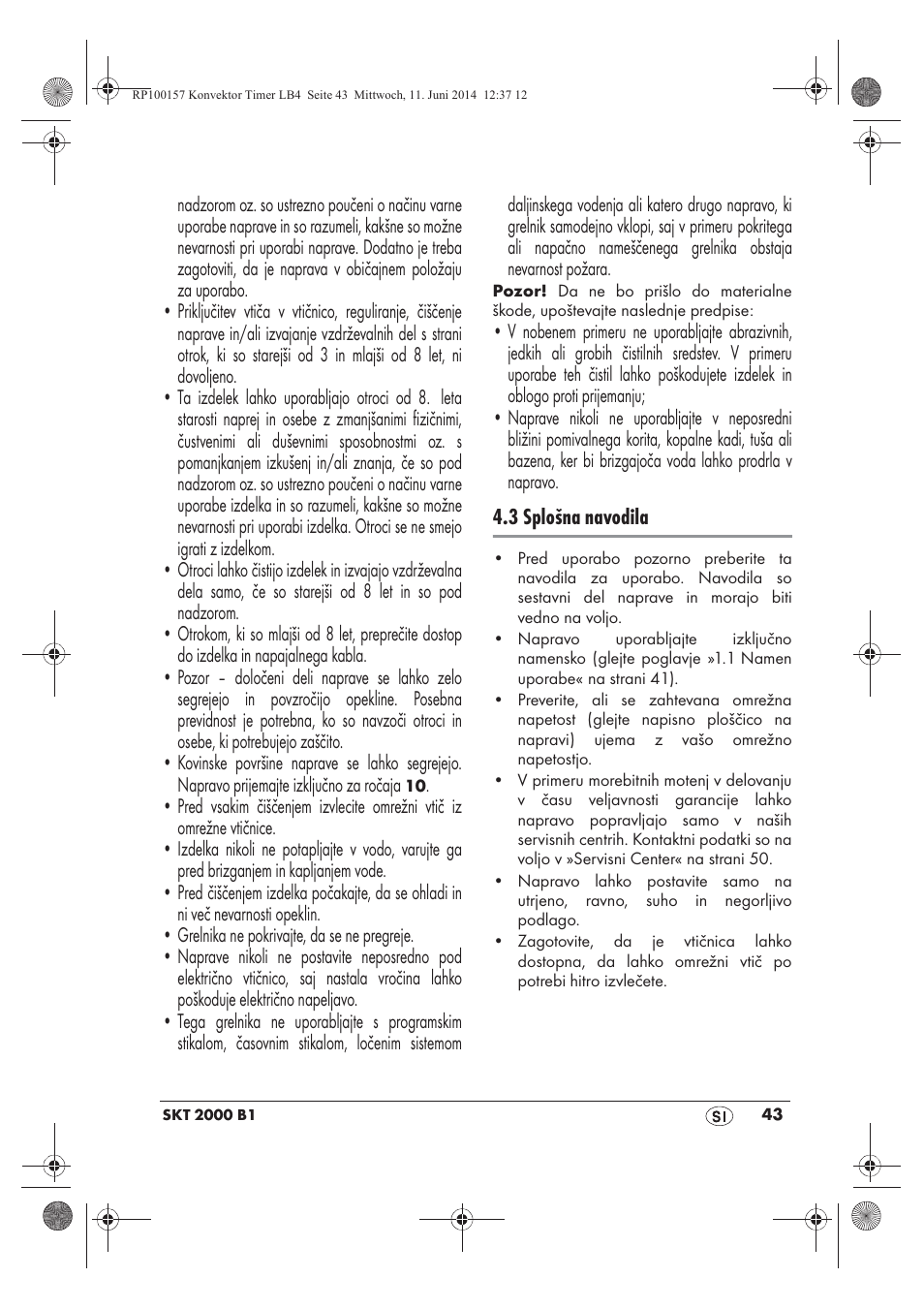 Silvercrest SKT 2000 B1 User Manual | Page 45 / 90