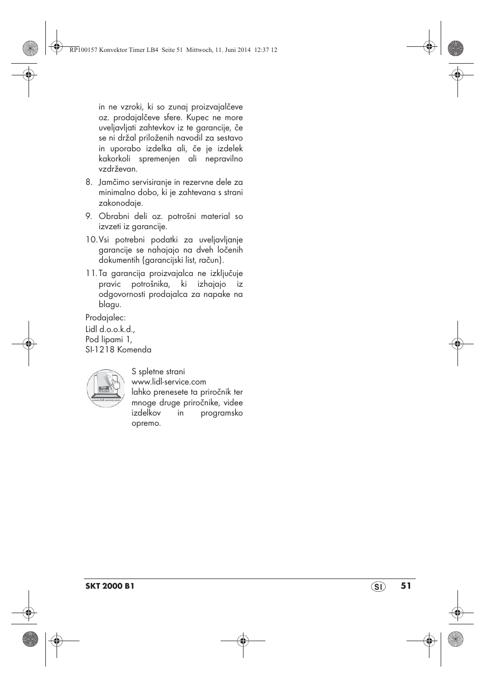 Silvercrest SKT 2000 B1 User Manual | Page 53 / 90