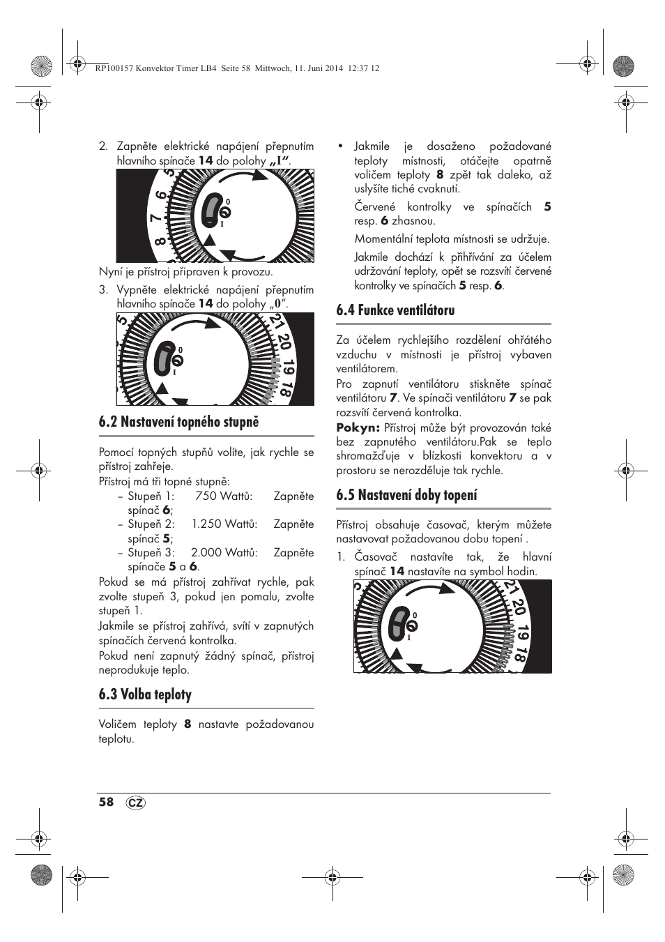 2 nastavení topného stupně, 3 volba teploty, 4 funkce ventilátoru | 5 nastavení doby topení | Silvercrest SKT 2000 B1 User Manual | Page 60 / 90