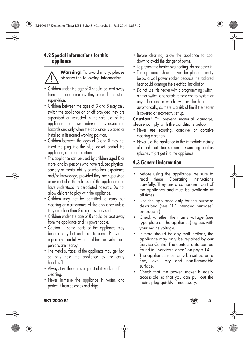 Silvercrest SKT 2000 B1 User Manual | Page 7 / 90