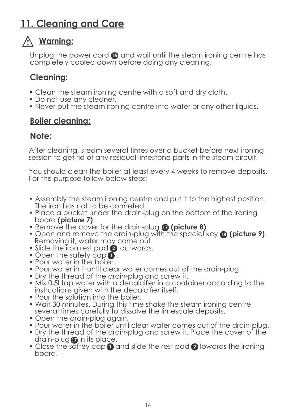 Warning | Silvercrest SDBC 3.5 A1 User Manual | Page 17 / 24