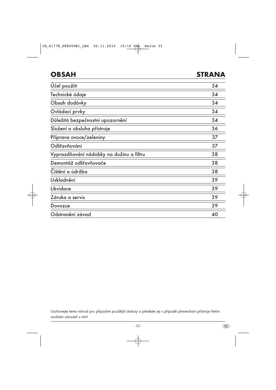 Silvercrest SFE 450 B1 User Manual | Page 35 / 50