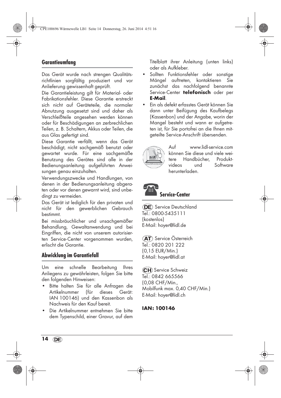 Garantieumfang, Abwicklung im garantiefall, Service-center | Silvercrest SWW 1500 B2 User Manual | Page 16 / 58