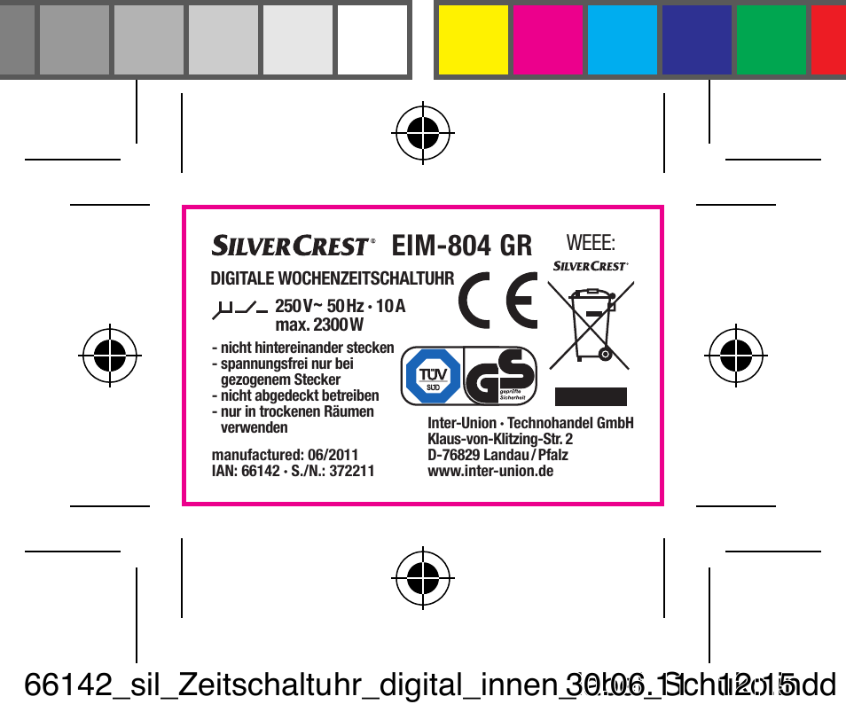 Silvercrest EIM-804 GR User Manual | 33 pages