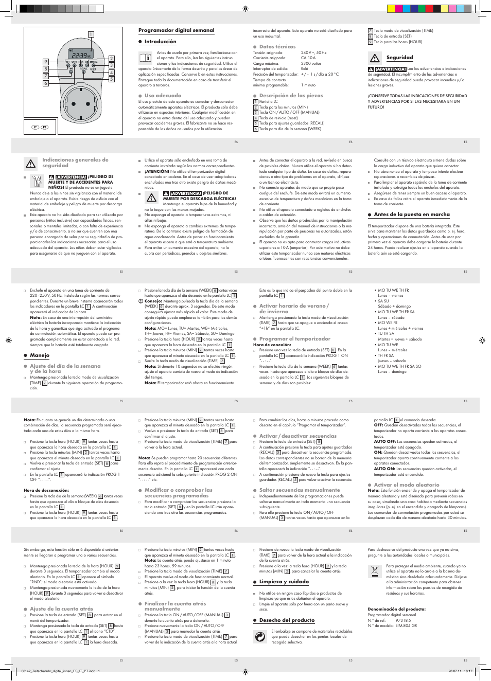 66142_zeitschaltuhr_digital_innen_es_it_pt | Silvercrest EIM-804 GR User Manual | Page 10 / 33