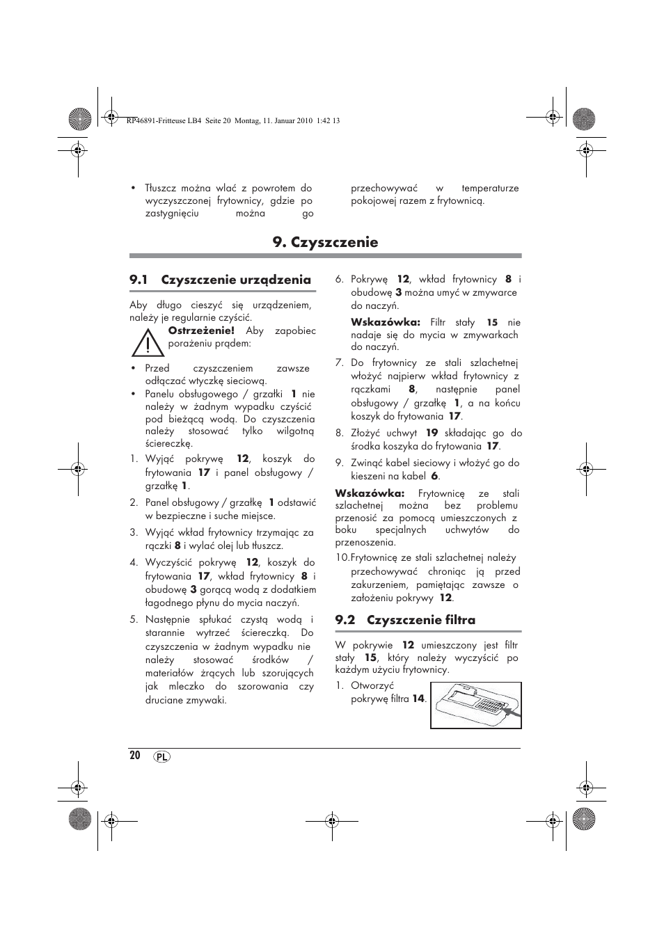 Czyszczenie | Silvercrest H-3246 User Manual | Page 22 / 94