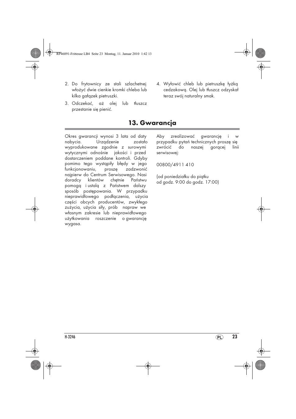 Gwarancja | Silvercrest H-3246 User Manual | Page 25 / 94