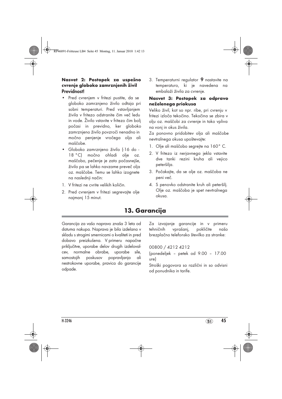 Garancija | Silvercrest H-3246 User Manual | Page 47 / 94