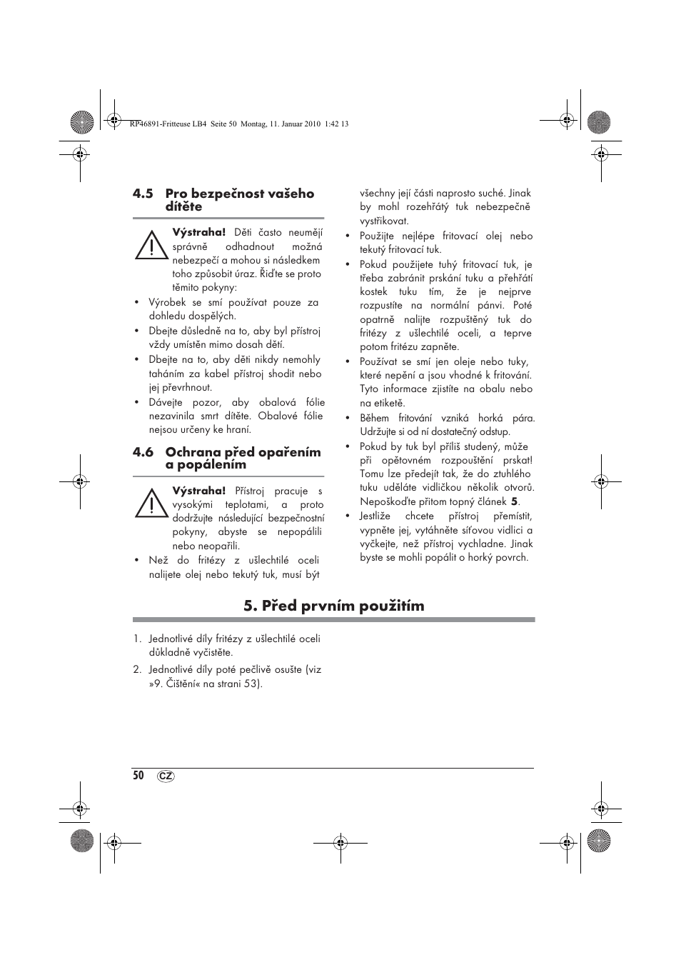 Před prvním použitím | Silvercrest H-3246 User Manual | Page 52 / 94