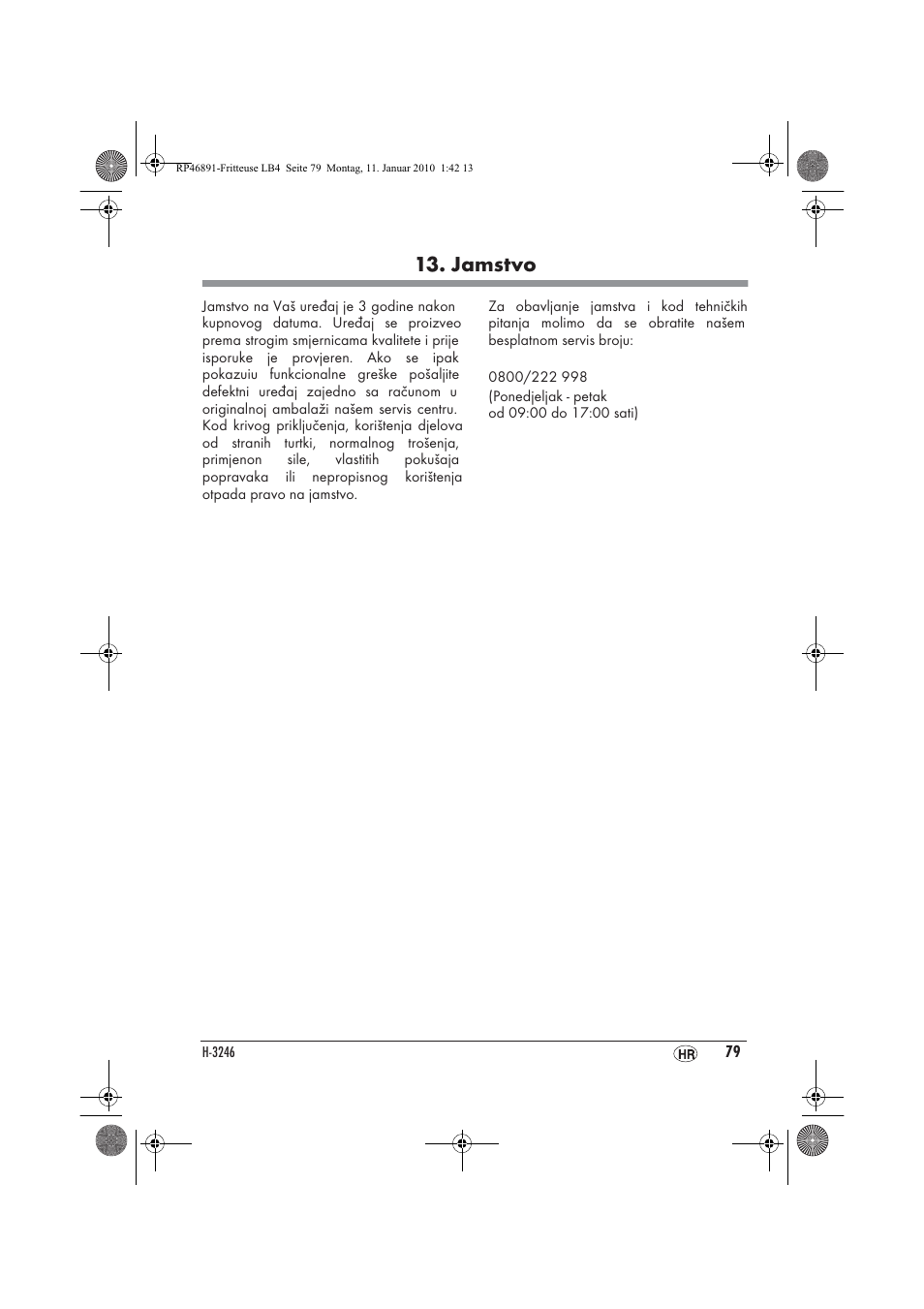 Jamstvo | Silvercrest H-3246 User Manual | Page 81 / 94