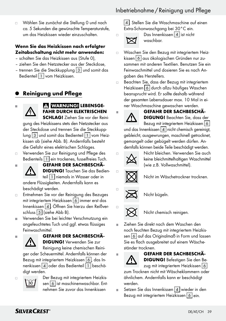 Inbetriebnahme / reinigung und pflege, Reinigung und pflege | Silvercrest SSK 100 A1 User Manual | Page 39 / 45