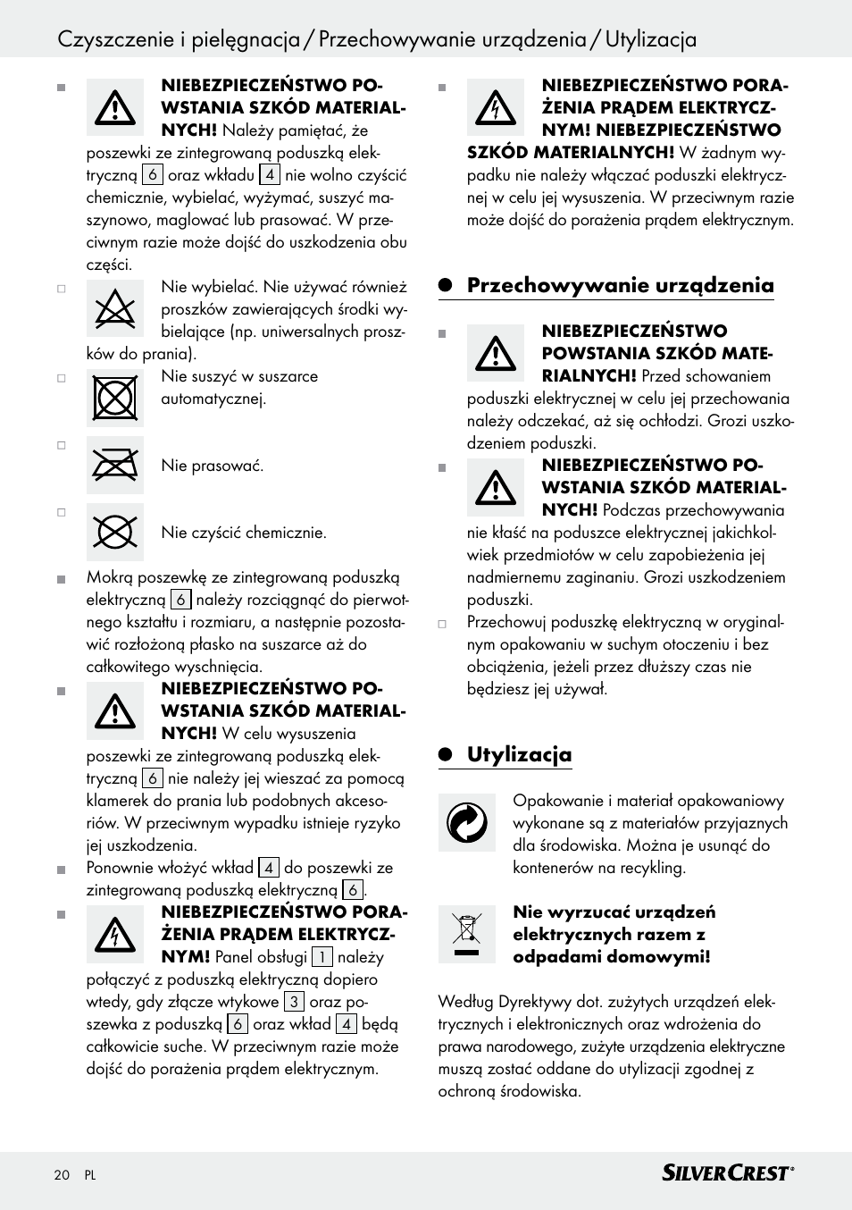 Przechowywanie urządzenia, Utylizacja | Silvercrest SSK 100 A1 User Manual | Page 20 / 33