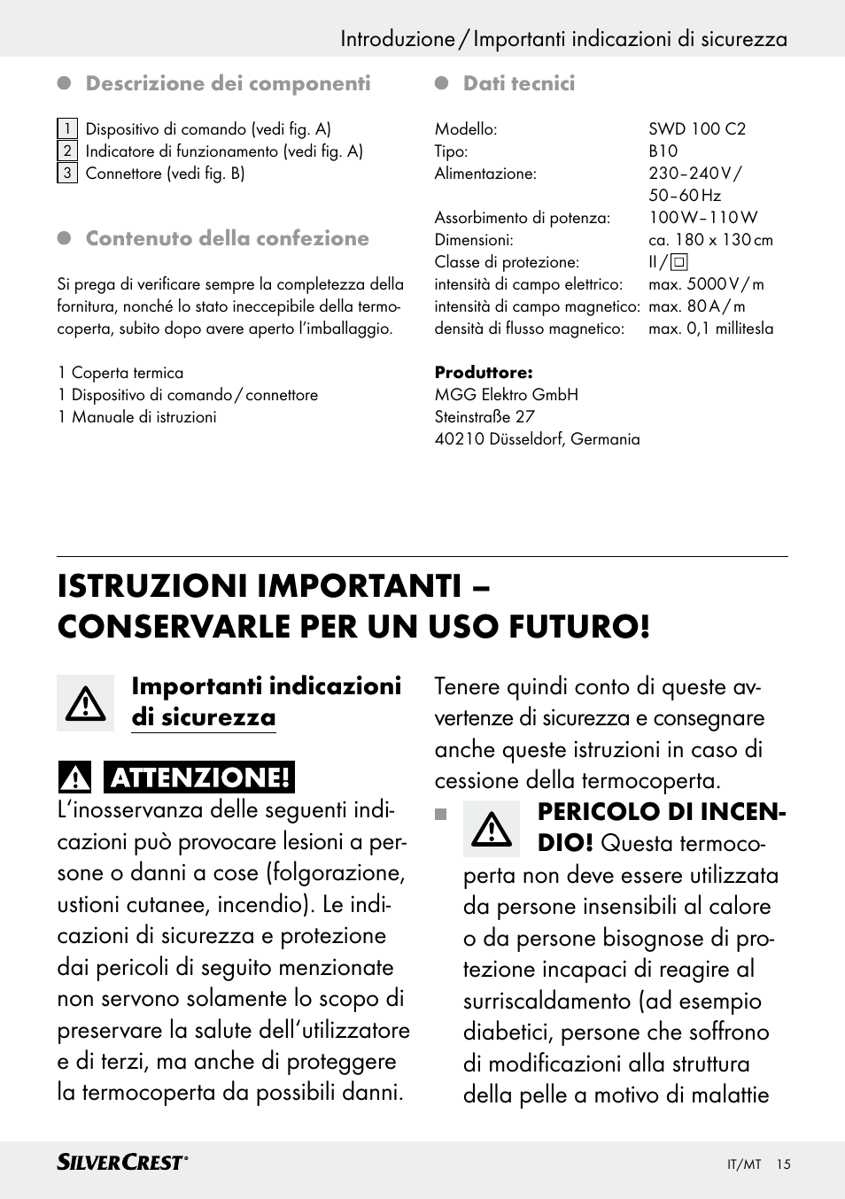 Silvercrest SWD 100 C2 User Manual | Page 15 / 46