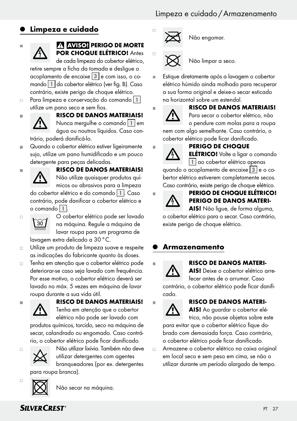 Limpeza e cuidado / armazenamento, Limpeza e cuidado, Armazenamento | Silvercrest SWD 100 C2 User Manual | Page 27 / 46