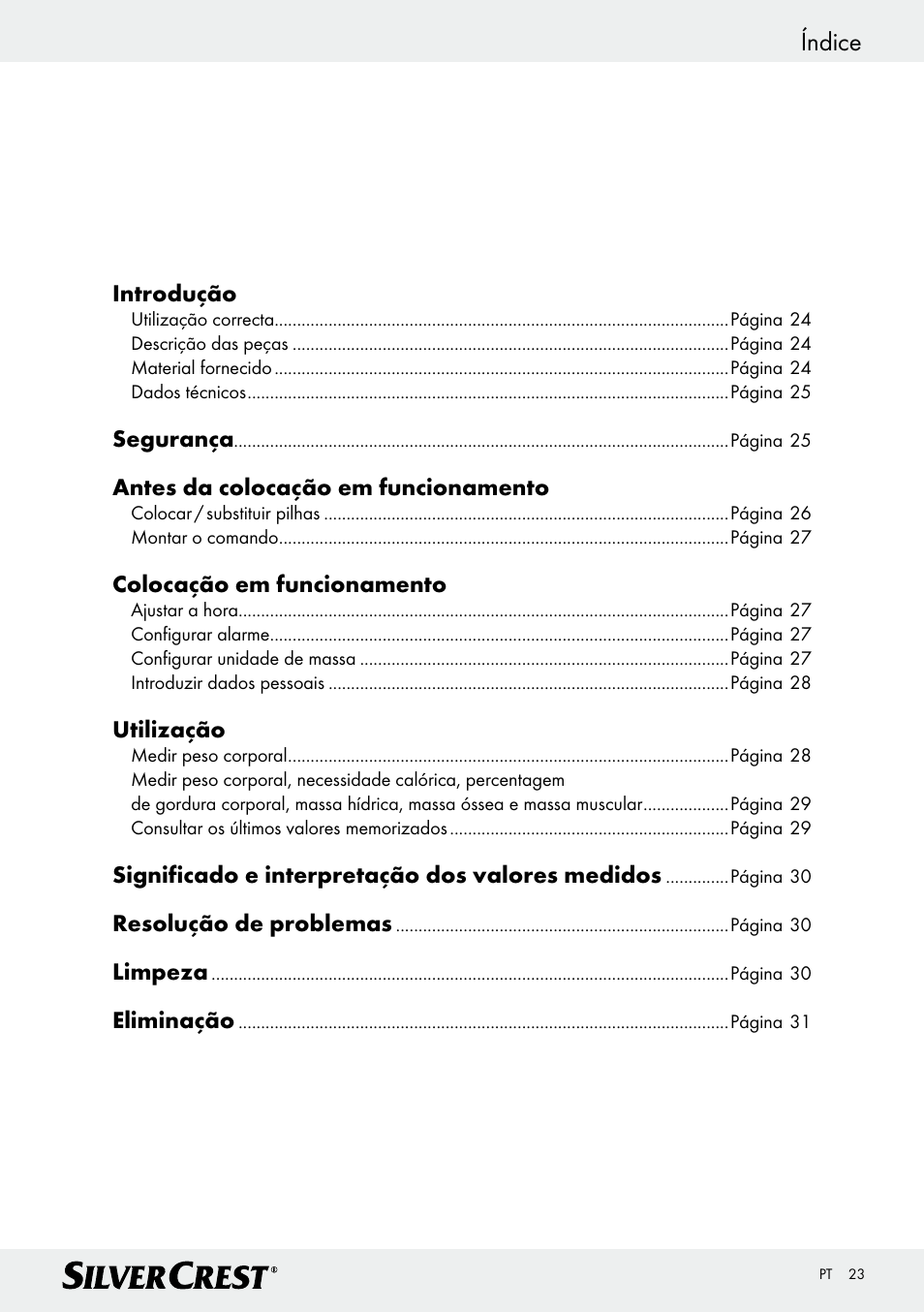 Índice | Silvercrest Z28414 User Manual | Page 23 / 49