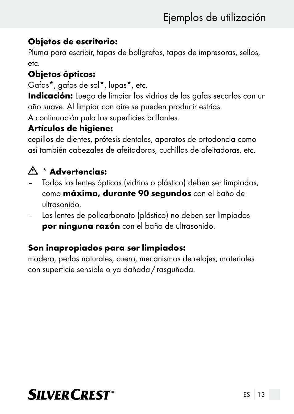 Ejemplos de utilización | Silvercrest SUR 46 A1 User Manual | Page 13 / 109