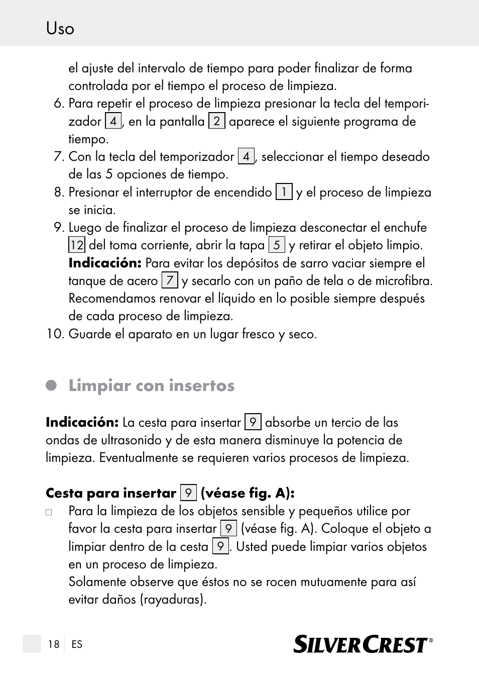 Limpiar con insertos | Silvercrest SUR 46 A1 User Manual | Page 18 / 109