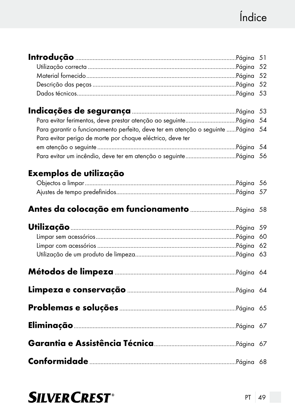 Índice | Silvercrest SUR 46 A1 User Manual | Page 49 / 109