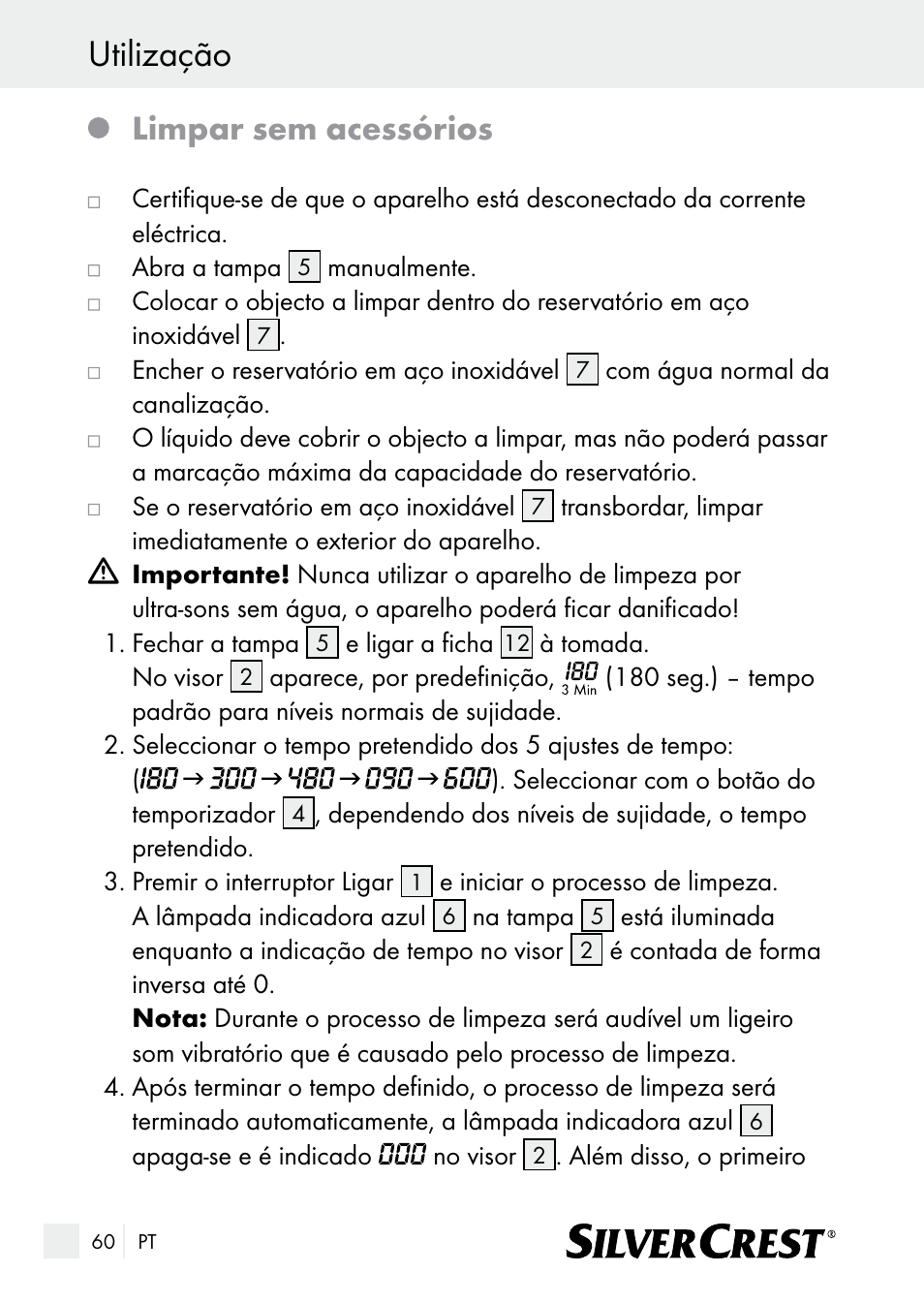 Utilização, Limpar sem acessórios | Silvercrest SUR 46 A1 User Manual | Page 60 / 109
