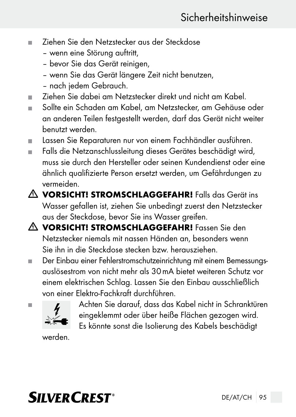 Sicherheitshinweise | Silvercrest SUR 46 A1 User Manual | Page 95 / 109