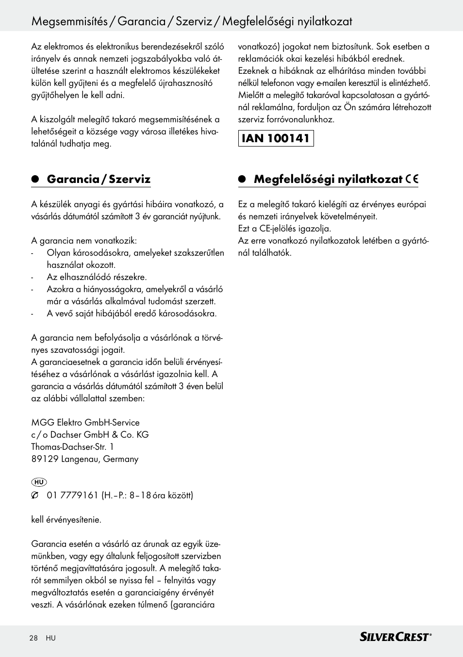 Silvercrest SWD 100 C2 User Manual | Page 28 / 54