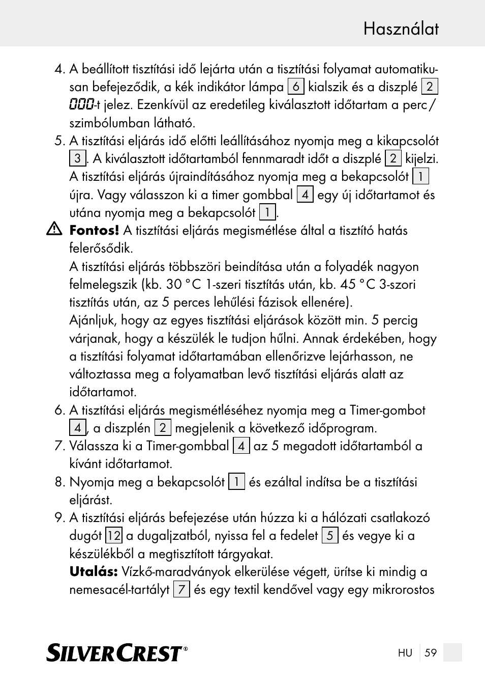 Használat | Silvercrest SUR 46 A1 User Manual | Page 59 / 149