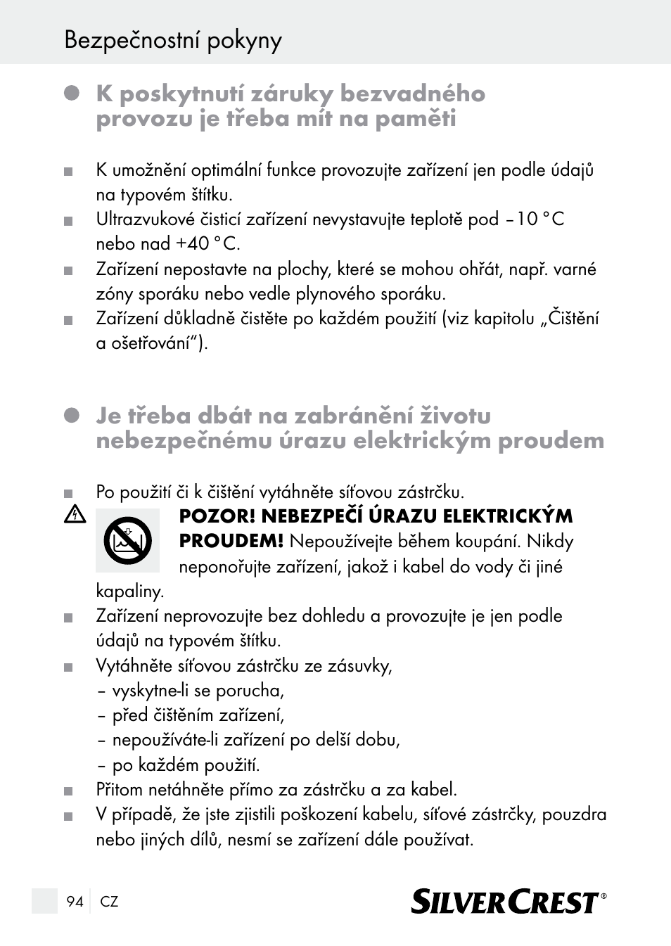 Bezpečnostní pokyny | Silvercrest SUR 46 A1 User Manual | Page 94 / 149