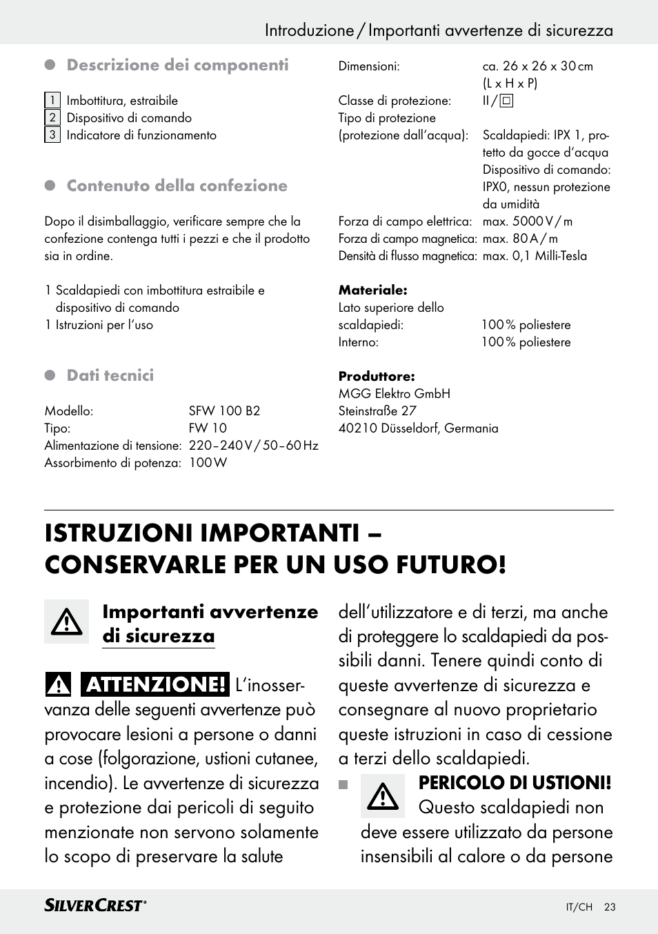 Silvercrest SFW 100 B2 User Manual | Page 23 / 37