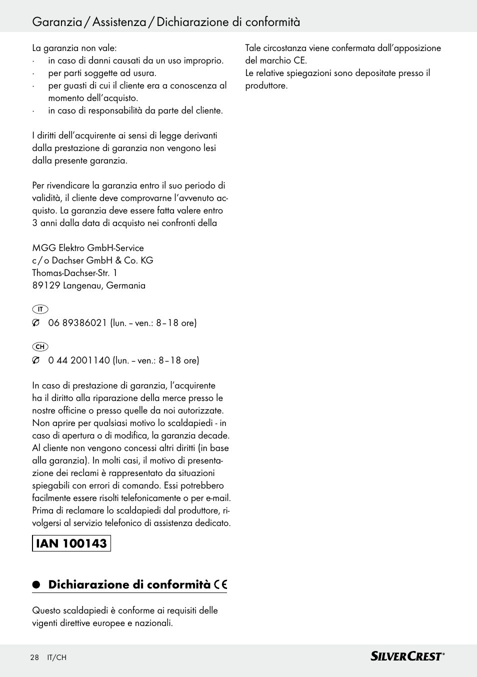 Silvercrest SFW 100 B2 User Manual | Page 28 / 37