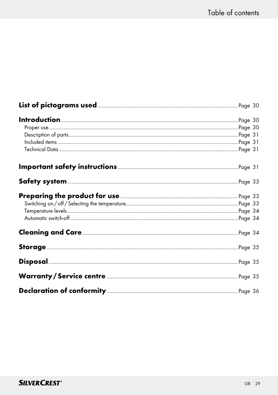 Silvercrest SFW 100 B2 User Manual | Page 29 / 37