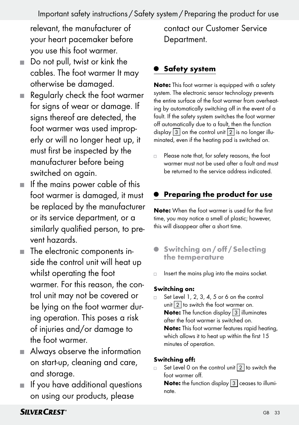 Silvercrest SFW 100 B2 User Manual | Page 33 / 37