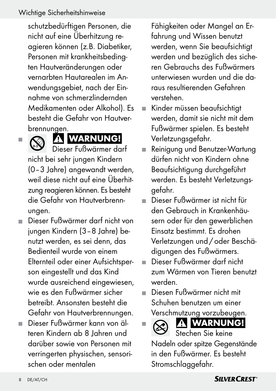 Silvercrest SFW 100 B2 User Manual | Page 8 / 37