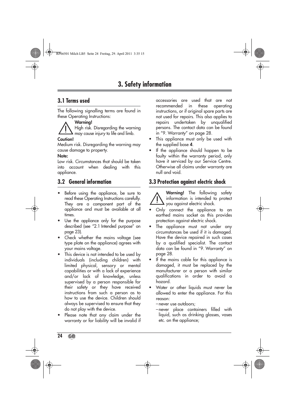 Safety information, 1 terms used, 2 general information | 3 protection against electric shock | Silvercrest SMA 360 A1 User Manual | Page 26 / 38