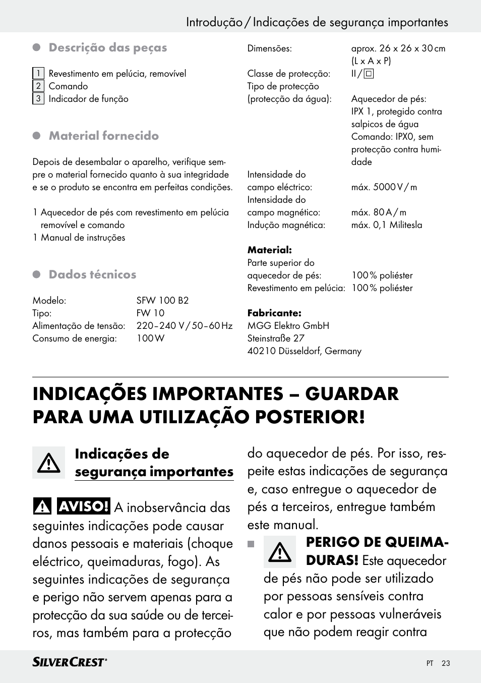 Silvercrest SFW 100 B2 User Manual | Page 23 / 45