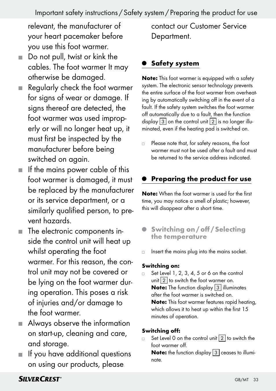 Silvercrest SFW 100 B2 User Manual | Page 33 / 45