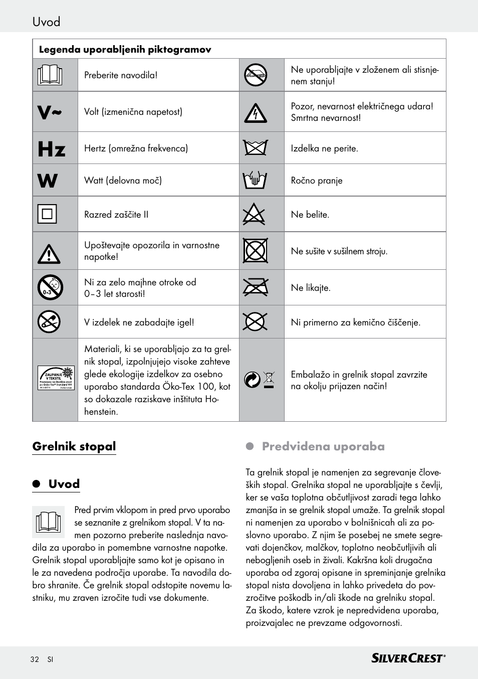 Uvod | Silvercrest SFW 100 B2 User Manual | Page 32 / 65