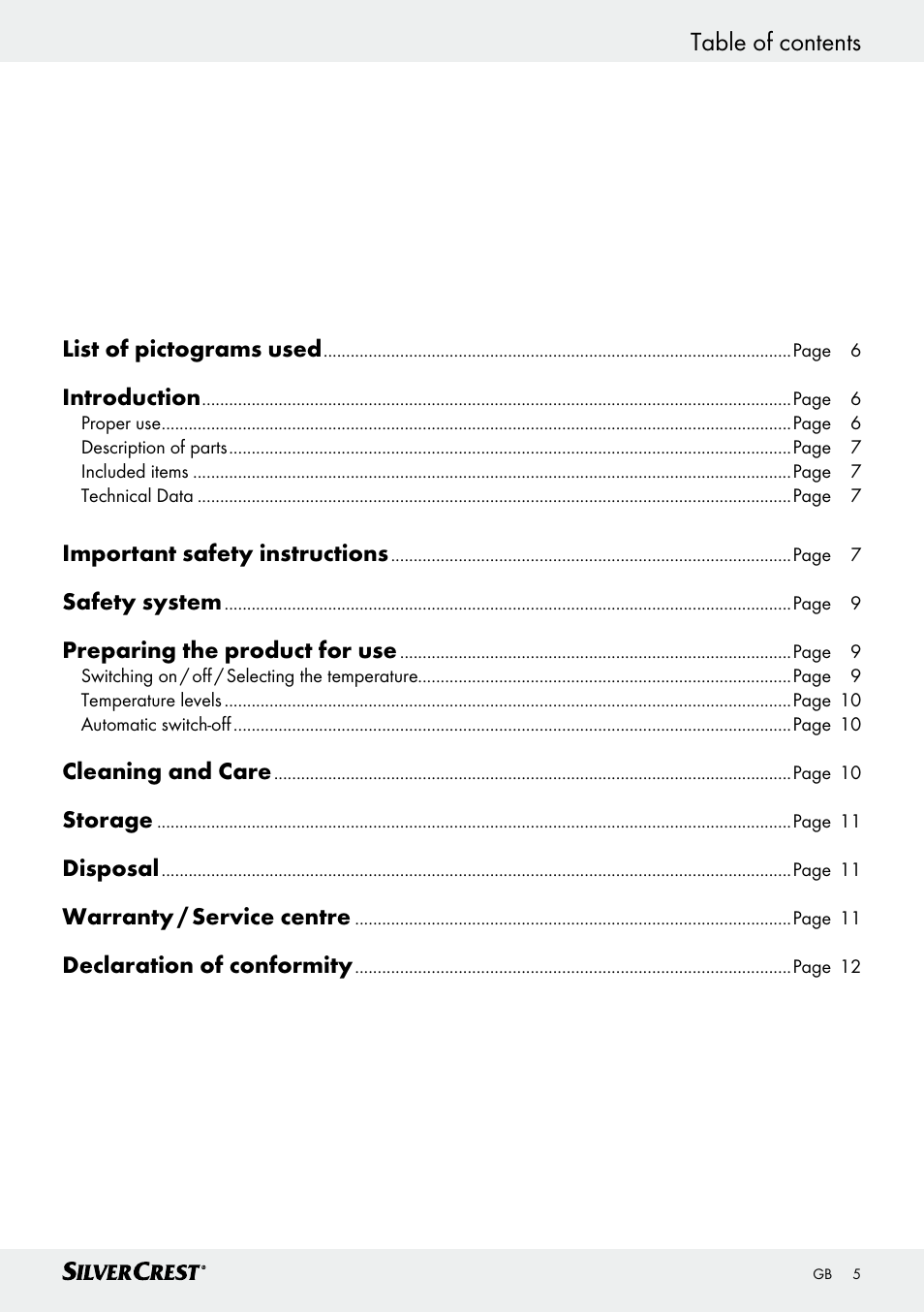 Silvercrest SFW 100 B2 User Manual | Page 5 / 65