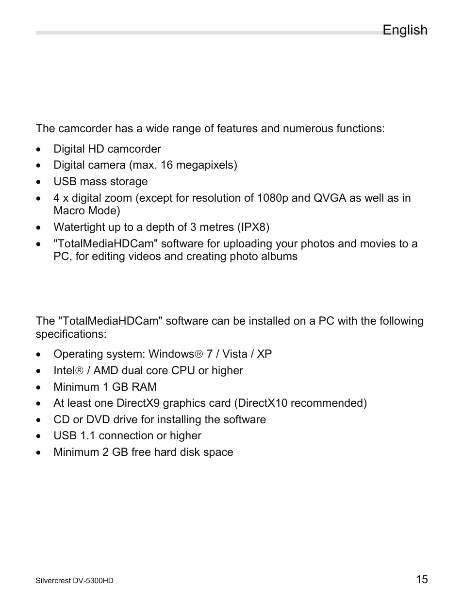 4 product description, 1 features, Product description | Features | Silvercrest DV-5300HD User Manual | Page 17 / 58