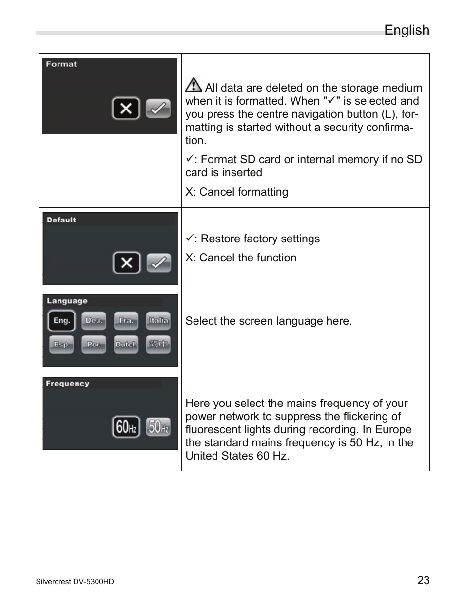 English | Silvercrest DV-5300HD User Manual | Page 25 / 58
