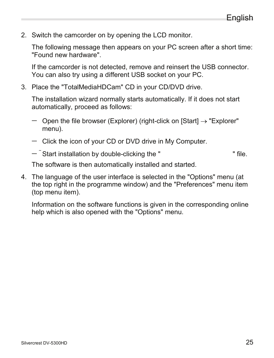 English | Silvercrest DV-5300HD User Manual | Page 27 / 58