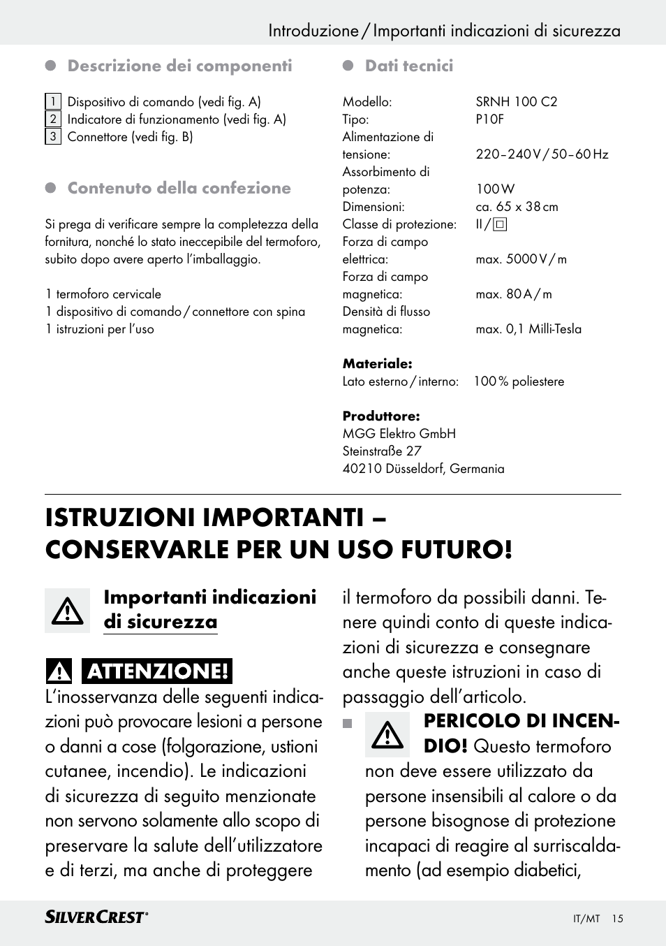 Silvercrest SRNH 100 C2 User Manual | Page 15 / 39