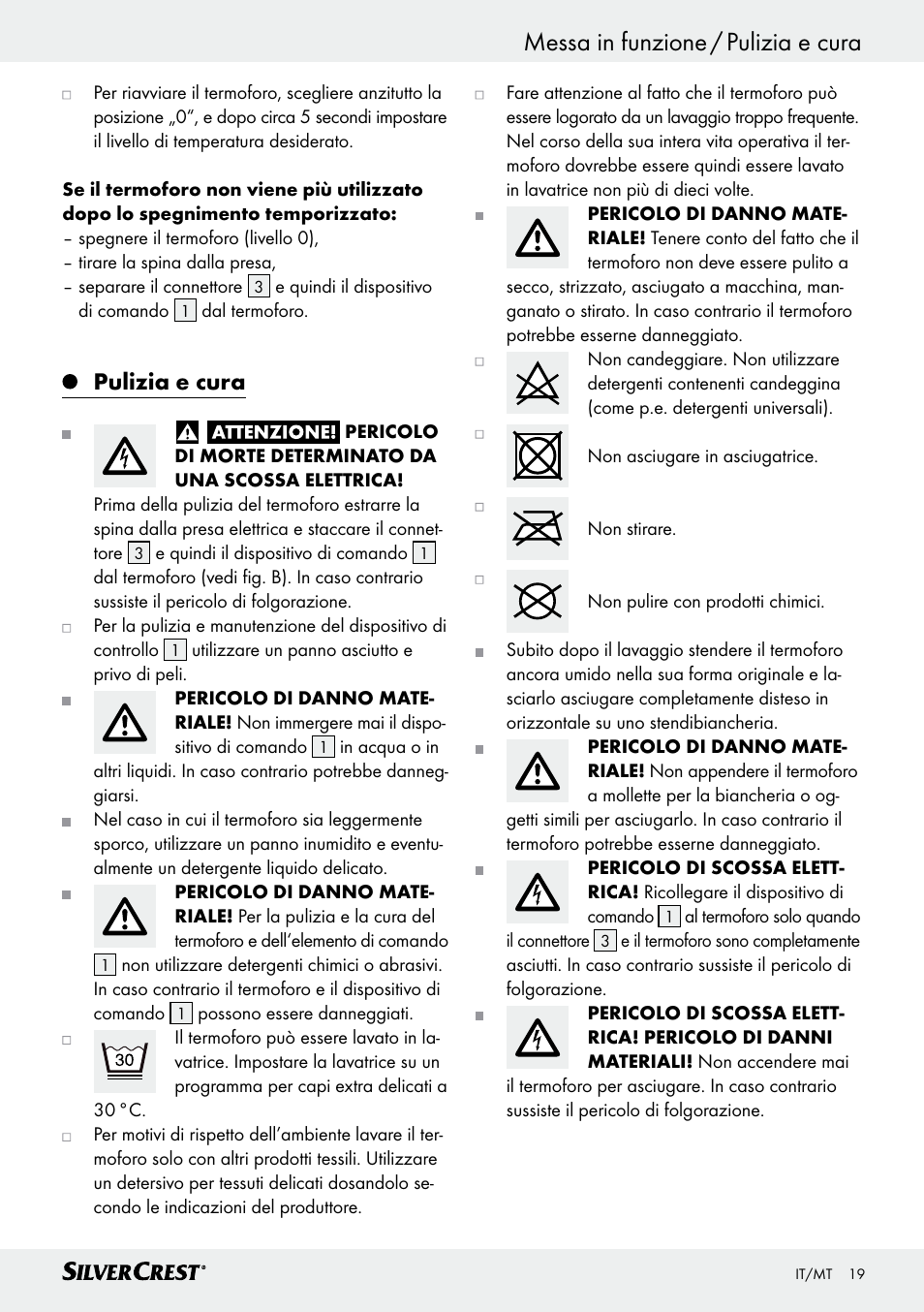 Pulizia e cura | Silvercrest SRNH 100 C2 User Manual | Page 19 / 39