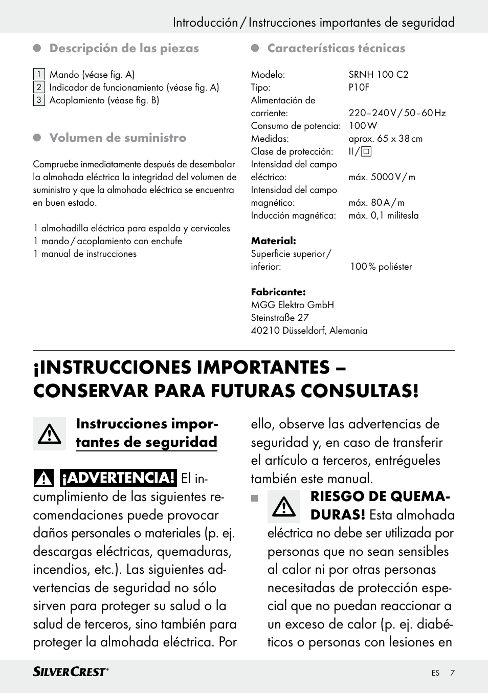 Silvercrest SRNH 100 C2 User Manual | Page 7 / 39