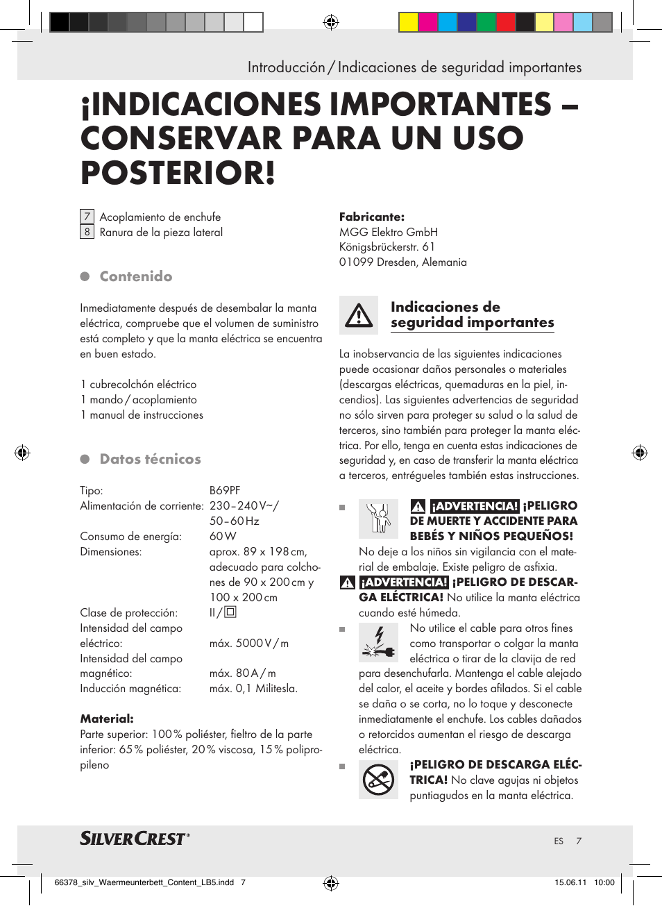 Silvercrest Luxury Heated Mattress Pad User Manual | Page 3 / 40