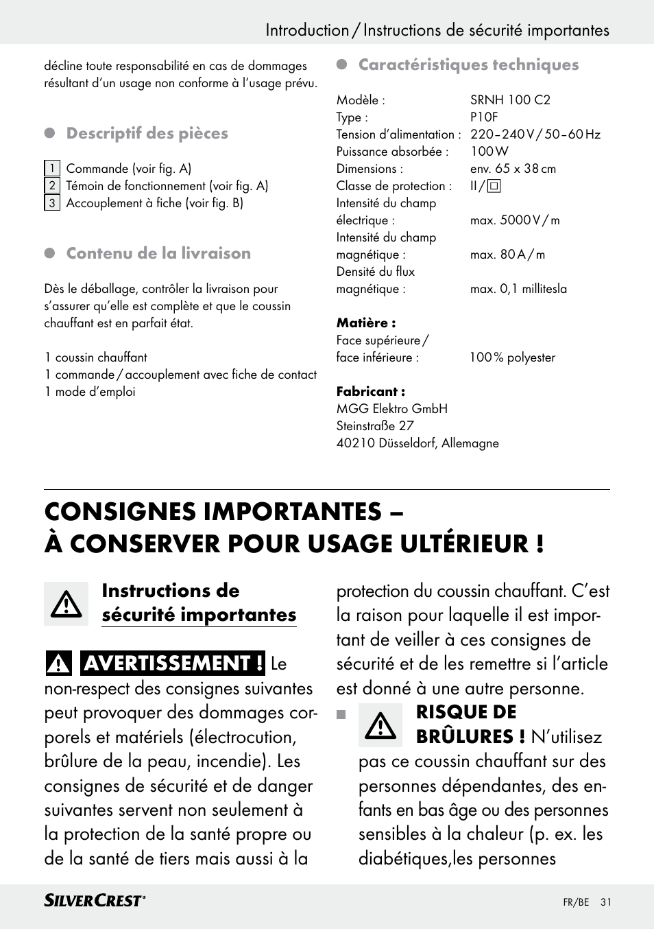 Silvercrest SRNH 100 C2 User Manual | Page 31 / 57