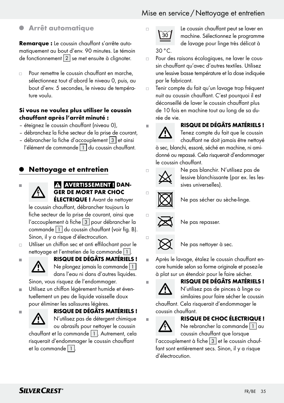 Arrêt automatique, Nettoyage et entretien | Silvercrest SRNH 100 C2 User Manual | Page 35 / 57