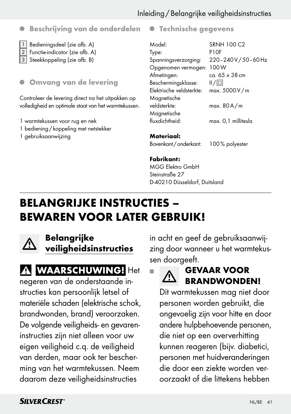 Silvercrest SRNH 100 C2 User Manual | Page 41 / 57