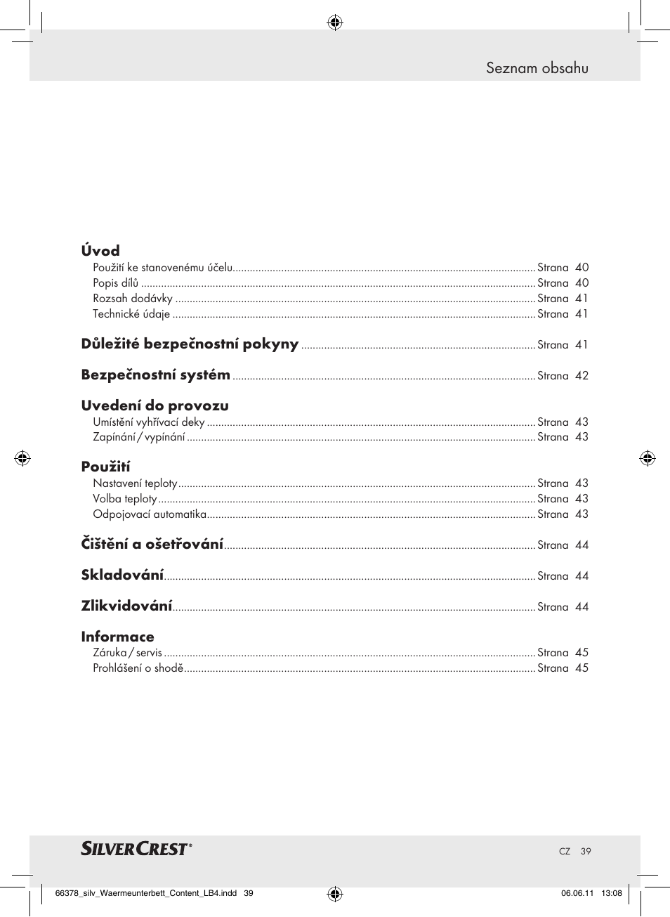 Silvercrest Luxury Heated Mattress Pad User Manual | Page 35 / 58