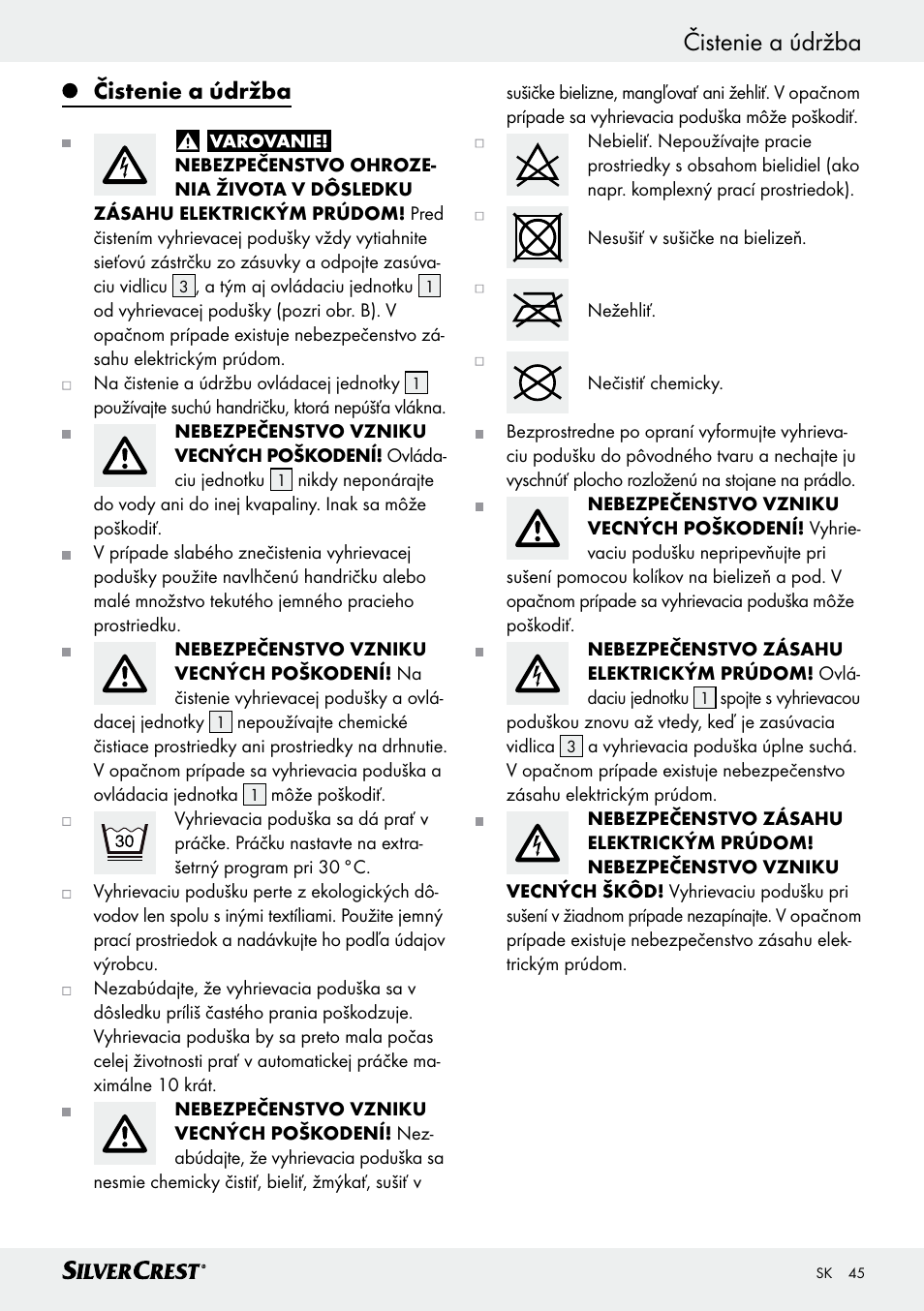 Čistenie a údržba | Silvercrest SRNH 100 C2 User Manual | Page 45 / 55